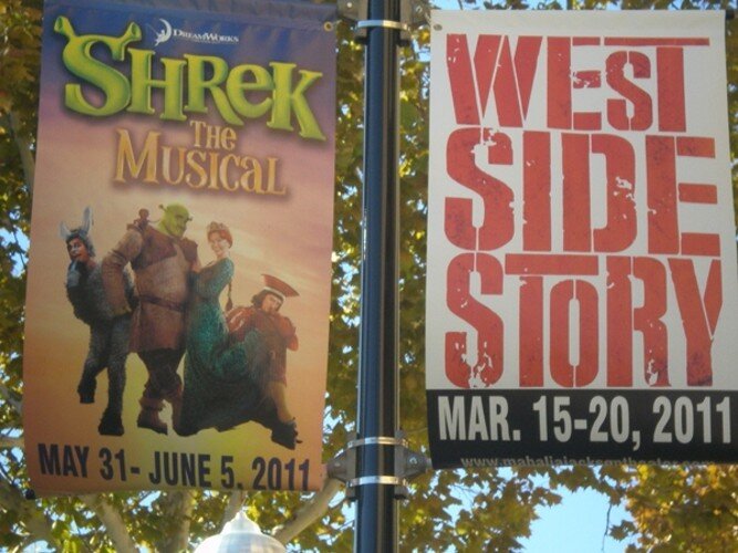 Shrek and West Side Story NOLA Banners