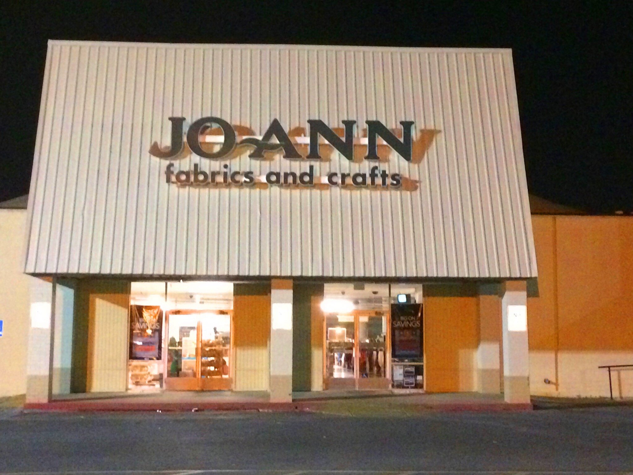 Joann Fabrics and Crafts Channel Letters at Night