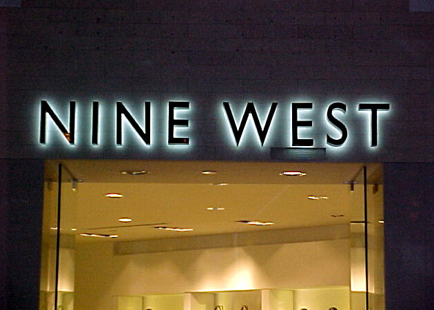 Nine West Channel Letters at Night