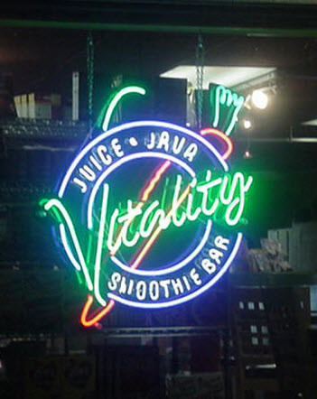 Neon sign repair Metairie business Vitality Smoothie Bar