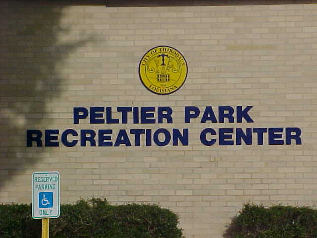 Peltier Park Recreation Center Exterior Letters
