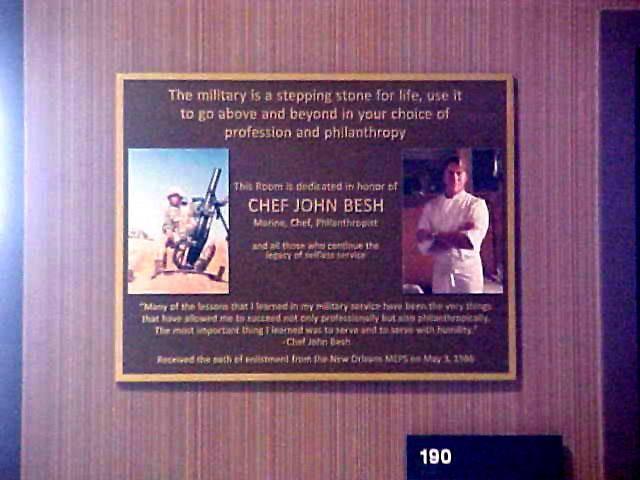 Bronze plaque made in New Orleans for Chef John Besh