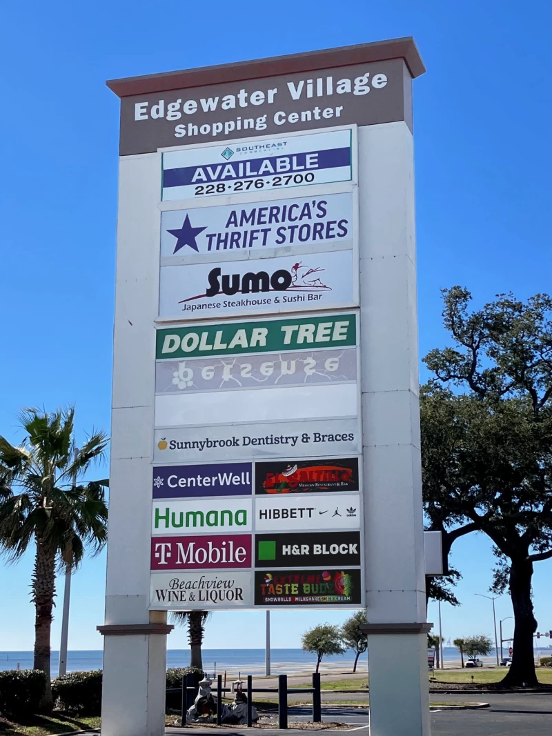 Oversized tenant panel sign: DD's Discount in Marrero LA