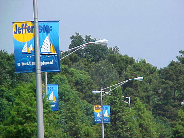 Pole banners made in New Orleans for Jefferson A Better Place