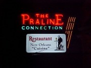 Historical neon sign refurbished in New Orleans Louisiana for Praline Connection
